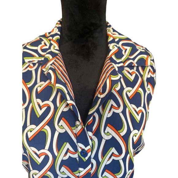 💖Cabi Sleeveless Shirt Dress With Bold Heart Print Size S - Picture 3 of 9